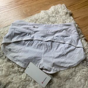 lululemon speed ups 2.5 in white size 4